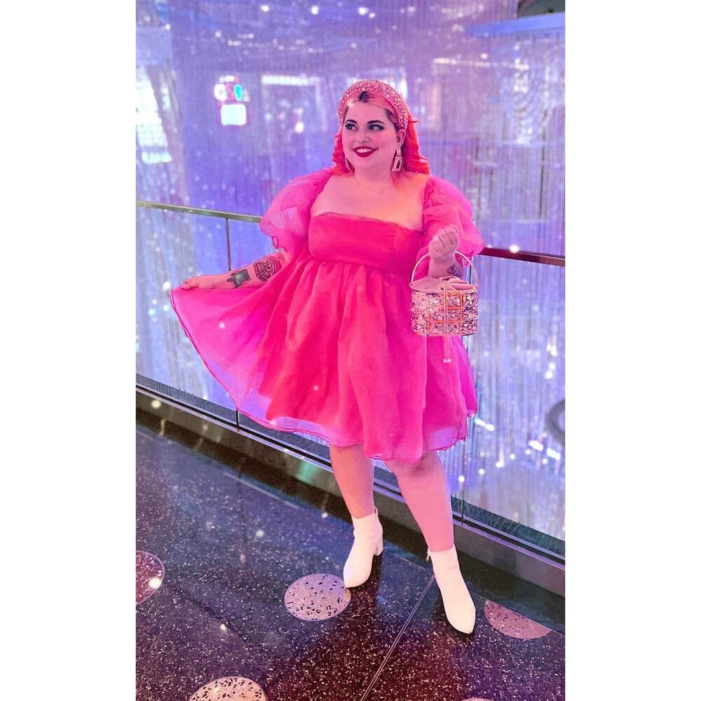 Elegant Pink Mini Dress